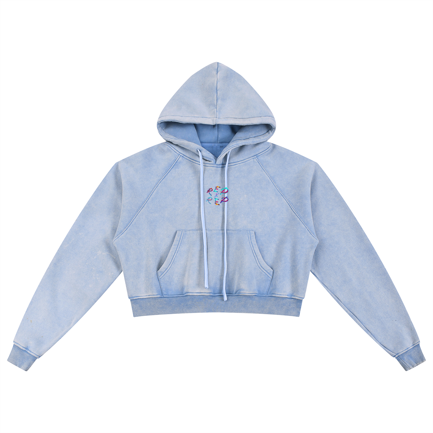 Women Rep x Rep Snow Washed Cropped Hoodie