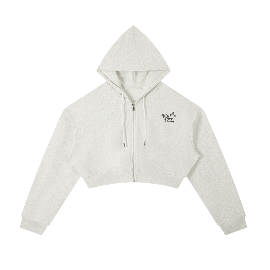 Women Rep x Rep Essential Cropped Zip-Up Hoodie