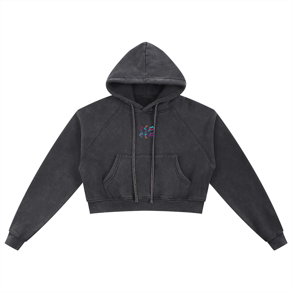 Women Rep x Rep Snow Washed Cropped Hoodie