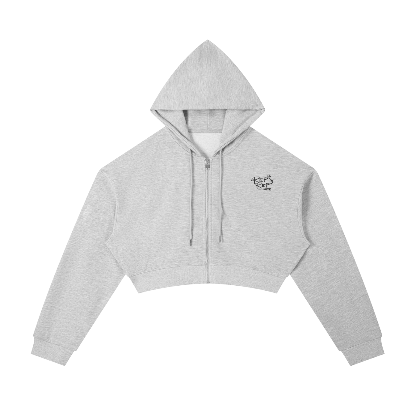 Women Rep x Rep Essential Cropped Zip-Up Hoodie