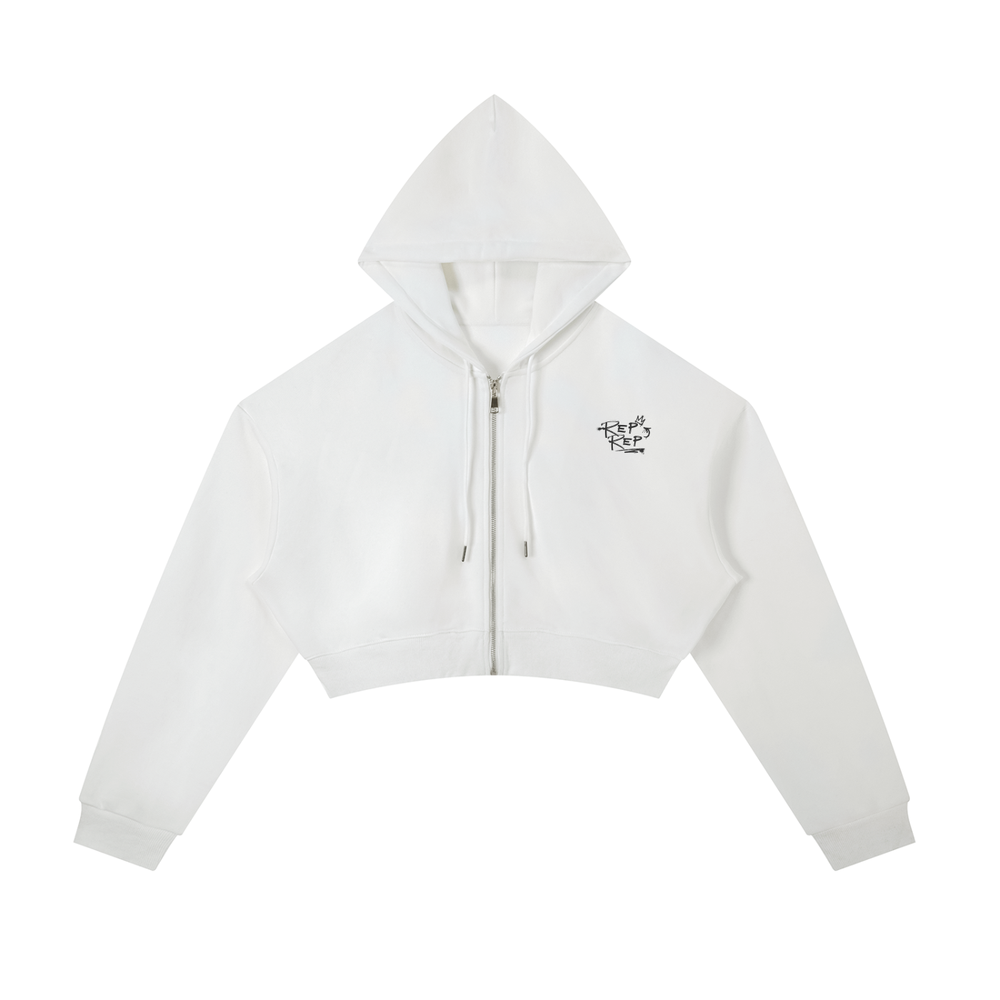 Women Rep x Rep Essential Cropped Zip-Up Hoodie