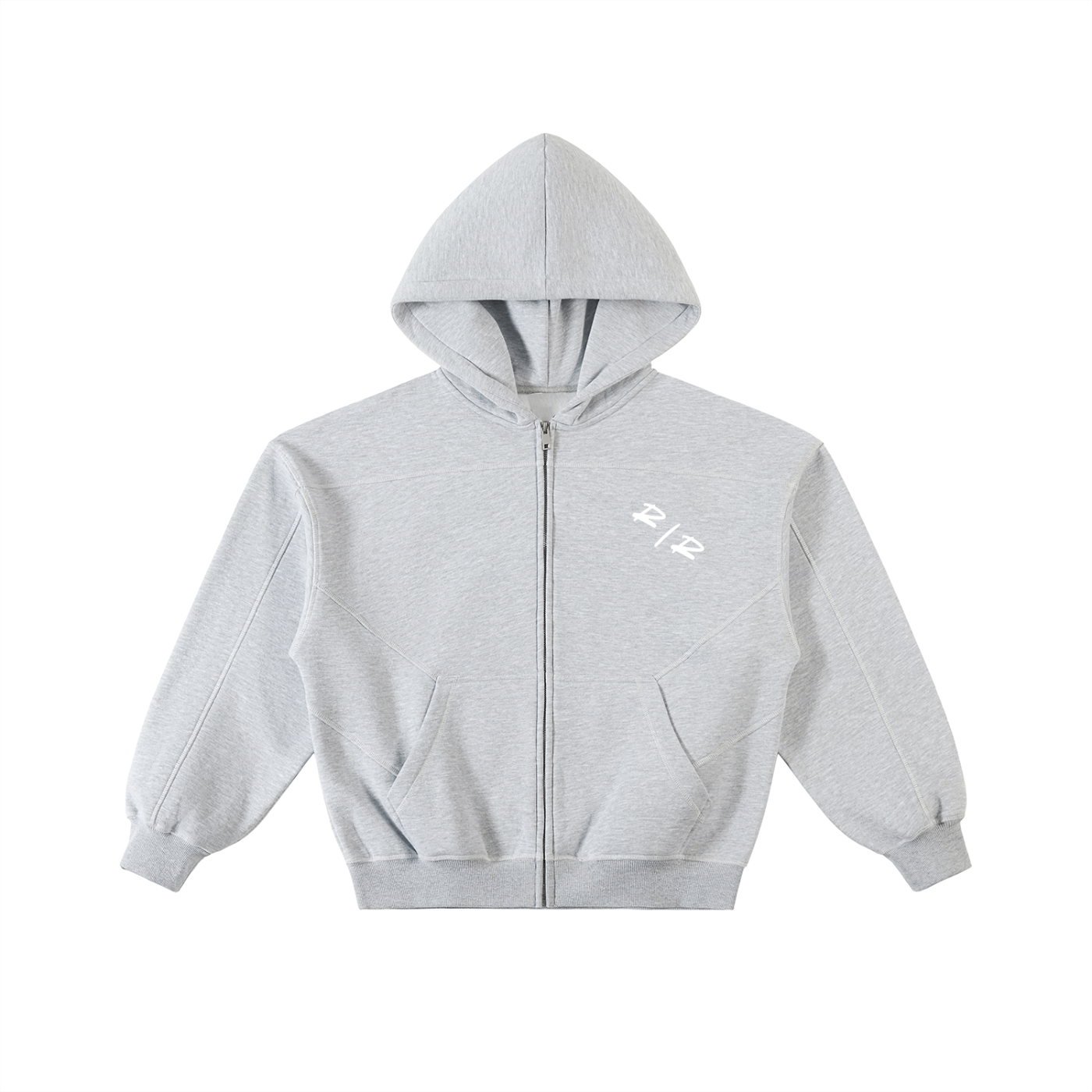 Rep x Rep Contrast-Stitched Boxy Fleece Zip Hoodie