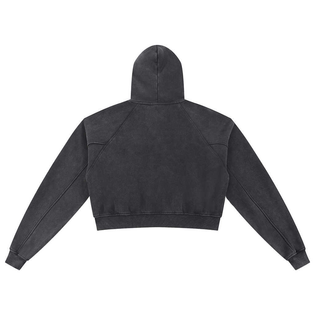 Women Rep x Rep Snow Washed Cropped Hoodie